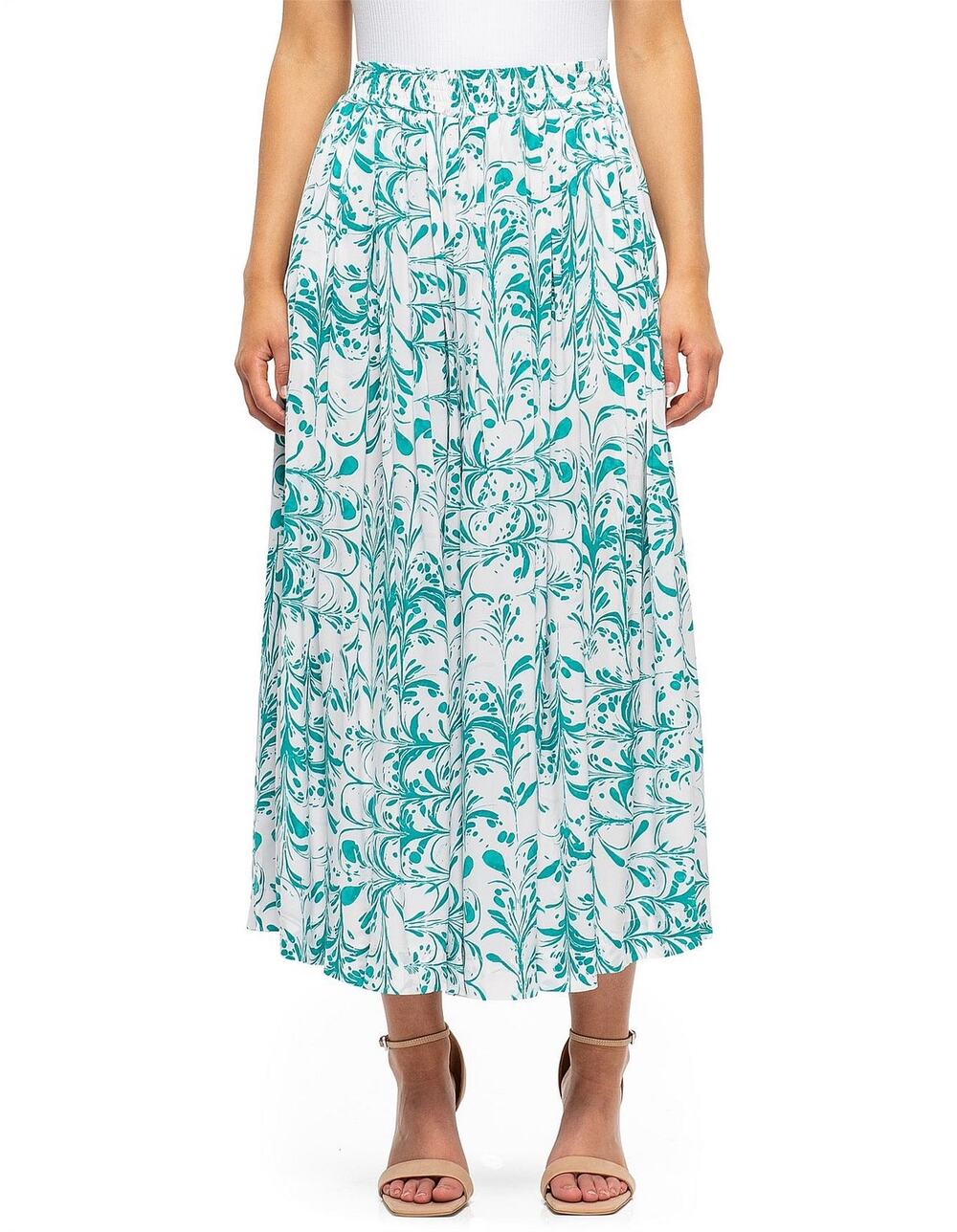 ISABEL MARANT ETOILE Clotilde Blue White Floral Pleated Midi Pants 36 US4